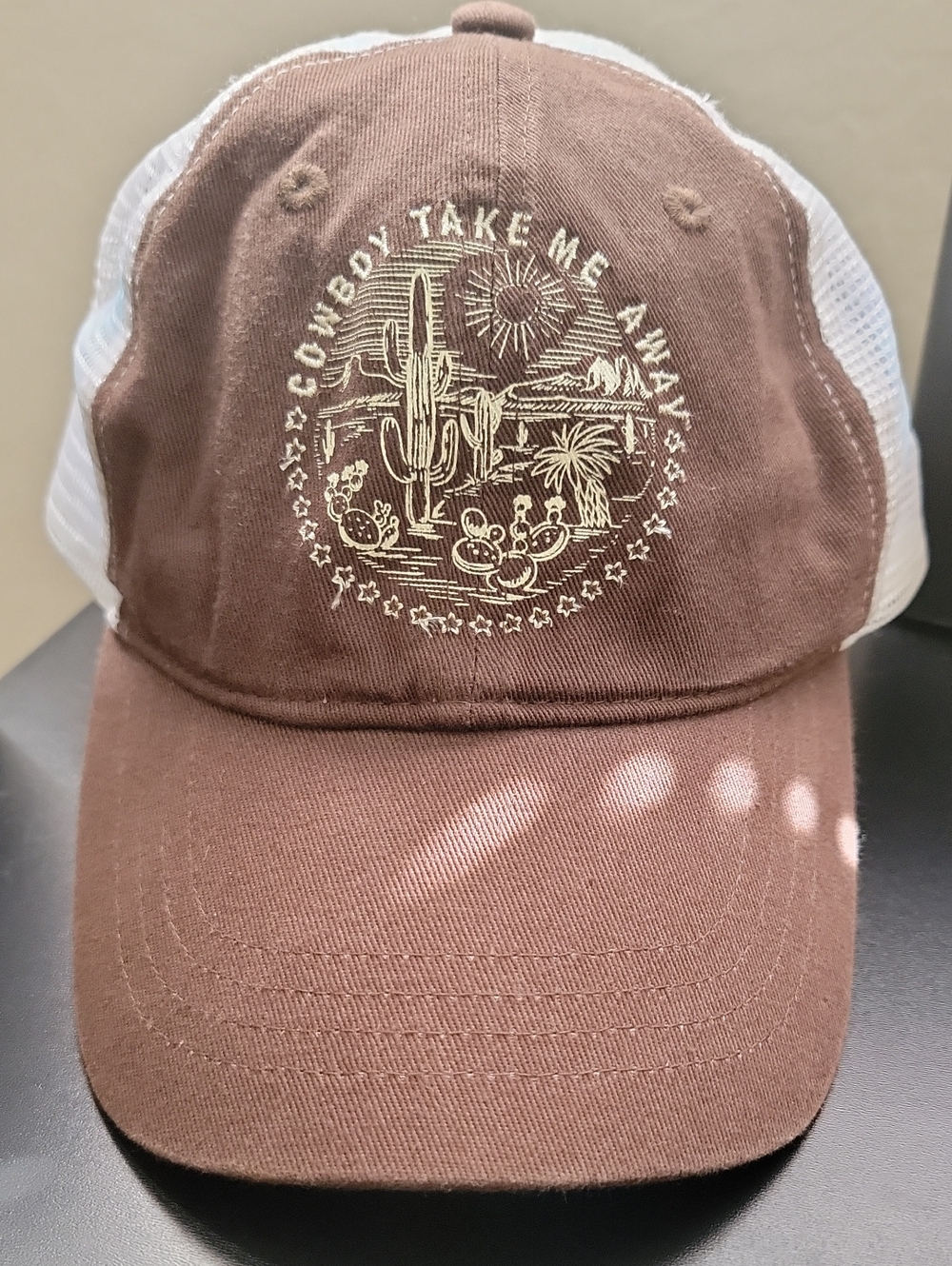 Cowboy Take Me Away Brown Trucker Cap